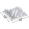 thumbnail image 2 of Juego de ajedrez Gamie Premium de vidrio de 25 cm con 32 pulgadas esmeriladas y transparentes, 2 of 8