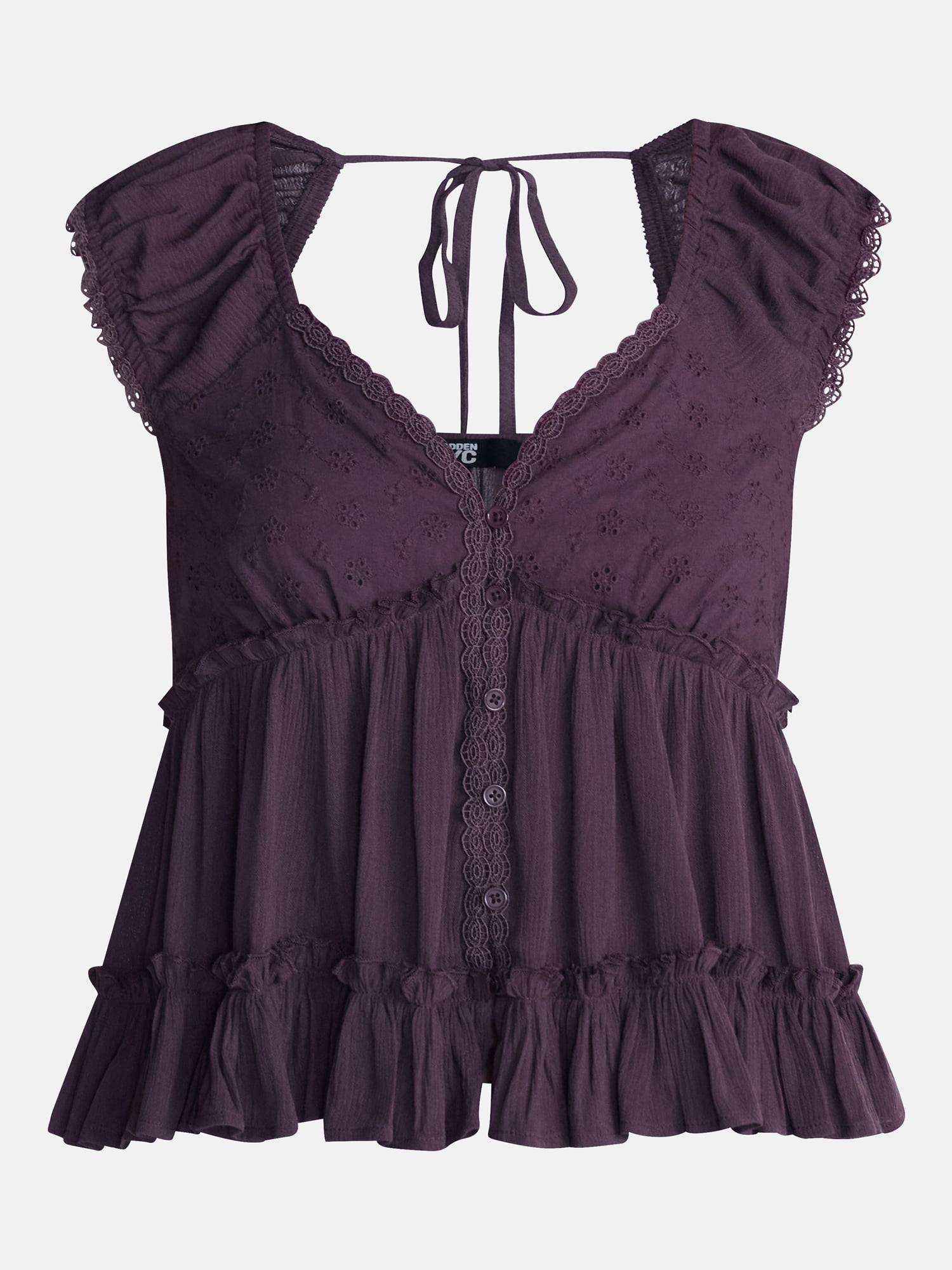 Madden NYC Women’s Lace Trim Top, Sizes XXS-XXL
