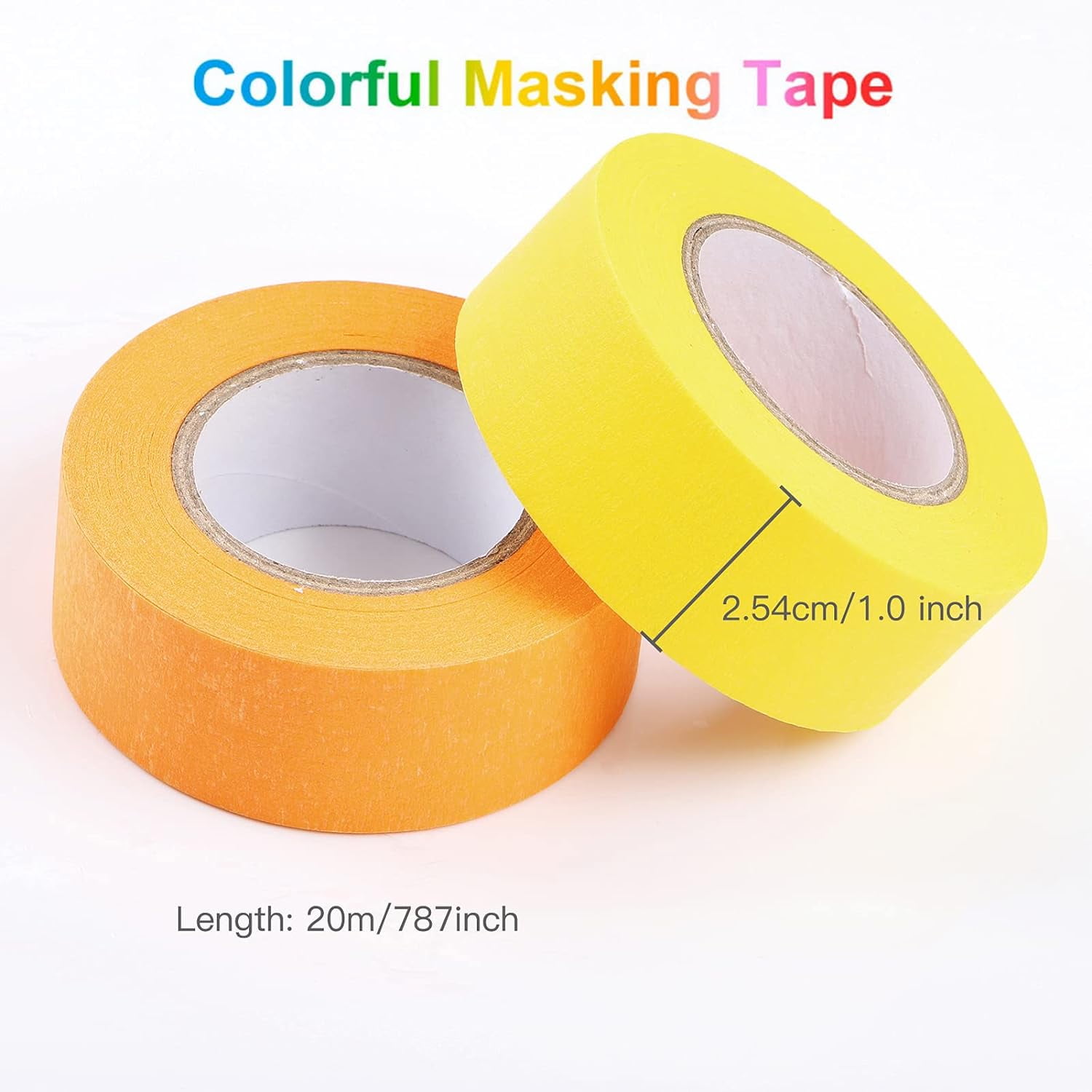 Oleitodh 12 Rolls Colored Masking Tape Painters Tape 2 inch x 360 Yards,  Rainbow Colors Rolls Bulk Kids Colorful Paper Marking Tape Decorative Arts  Crafts Labeling DIY School Classroom Supplies: : Tools