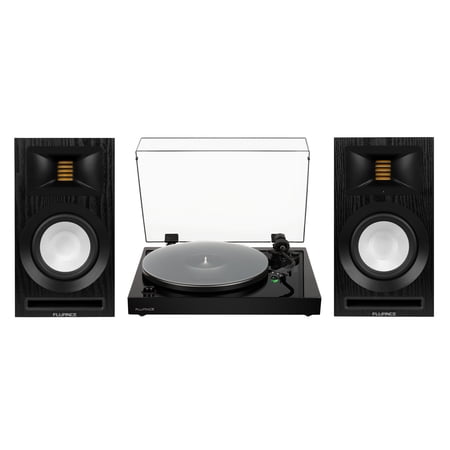Fluance RT81+ Vinyl Turntable Record Player Audio Technica VM95E Cartridge Acrylic Mat and Ri71 Powered Bookshelf Speakers