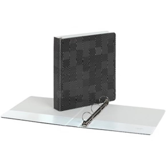 1.5 in. Oxford Back-Mounted Round Ring Binder, Black