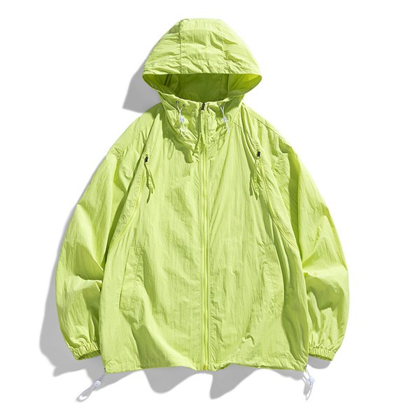 Yaoyar Mens UPF 50 Light Jacket Full Zip Sun Protection Hoodie Summer Long Sleeve Shirt Hiking Fishing Outdoor with Pockets