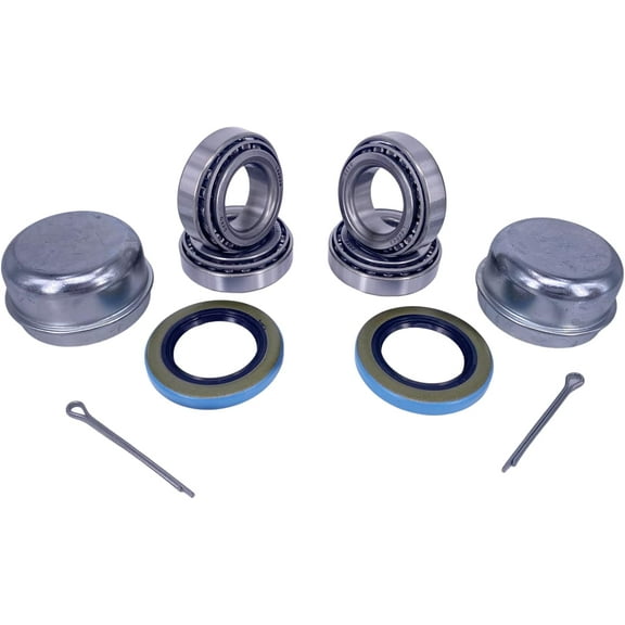 2pcs 1 1/16 Trailer Bearing kit L44649/10 Bearing dust Cap 1.98 2,000 lb Spindle