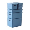 thumbnail image 2 of Caja de almacenamiento Macarena portátil con tapa organizador de Juguetes azul mini estuche de almacenamiento, 2 of 8