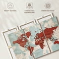thumbnail image 6 of Elephant Stock Aged World Map Xii Wall Art - Horizontal Multi Panel Canvas - Living Room Wall Decor - Education Multi Panel - Beige And Orange Decor - 45" x 28", 6 of 8