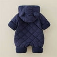 thumbnail image 4 of Busydd Baby Girl Romper 0-2 Years Winter Warm Hooded Zipper Baby Girl Clothes Rompers Casual Solid Color Long Sleeve Infant Boy Clothes 1-2 Years, 4 of 7