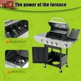 thumbnail image 5 of S-HOME 3 Burner Outdoor Propane Grill with Side Burner, 37000 BTU Stainless Steel Perfect for Garden and Patio Cooking, 5 of 19