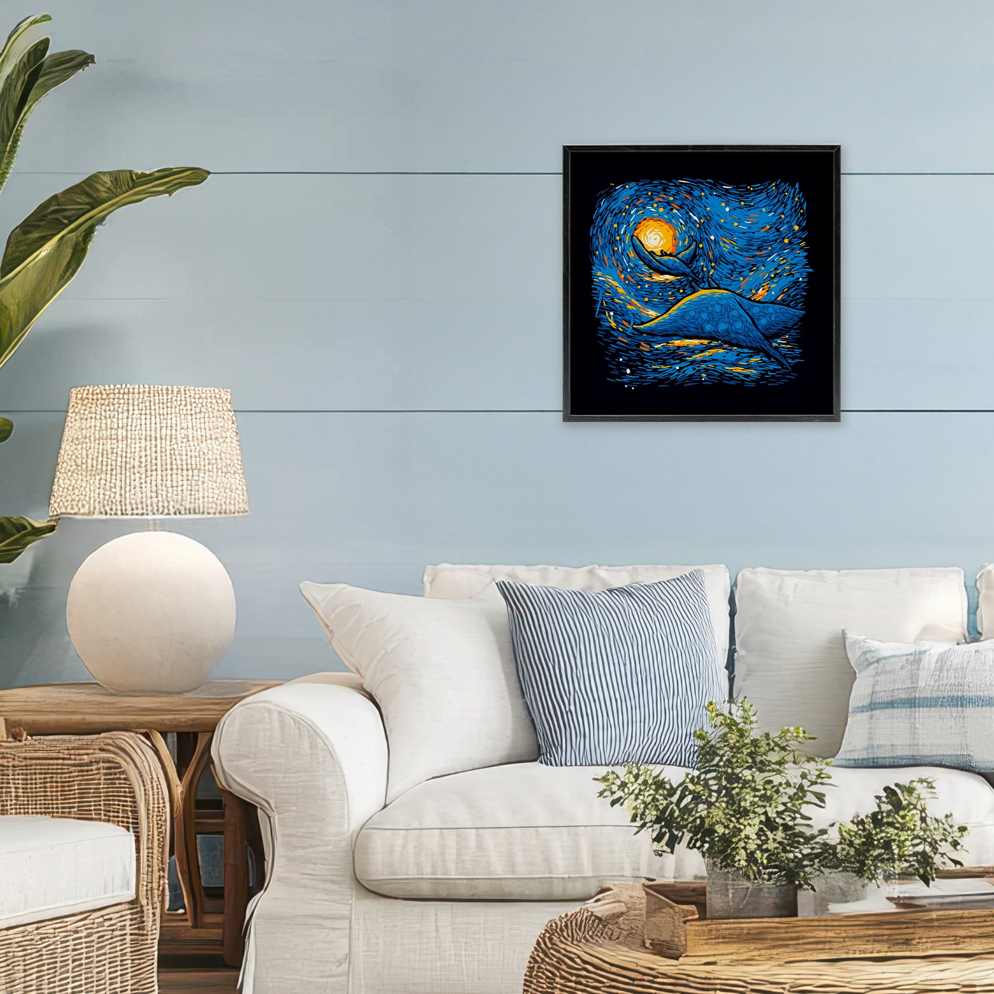 Stupell Industries Impressionist Manta Rays Black Framed Giclee Art, design by Tobe Fonseca