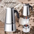 thumbnail image 4 of Cafetière Italienne, Cafetière Moka en Acier Inoxydable Cafetière à Pression 300 ml Grande Capacité Compatible avec Plaque à Induction avec Poignée Ergonomique, 4 of 5