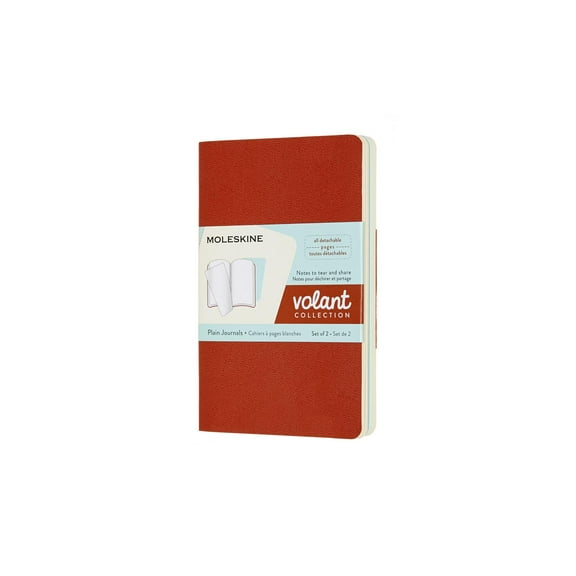 Moleskine Volant Journal, Pocket, Plain, Coral Orange/Aquamarine Blue (3.5 x 5.5) (Diary)