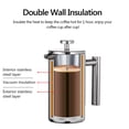 thumbnail image 6 of Double Walled Stainless Steel French Press Coffee Maker, Heat Insulated Coffee Pot, 350ml/800ml/1000ml Multi-Size Portable Coffee Brewer for Home Office Daily Use, 6 of 7