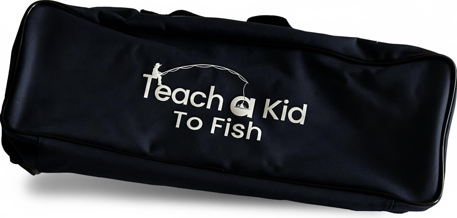 Kids First Fishing Pole and Tackle Box Kit Combo with Net Pliers Blue Black