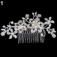 thumbnail image 3 of Jiaroswwei Women's Wedding Flower Rhinestone Faux Pearl Hair Clip Bridal Hair Comb Jewelry, 3 of 7