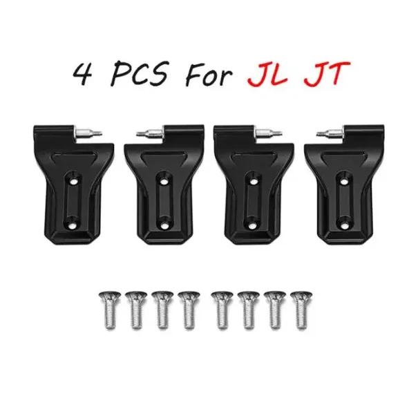 Coated Door Side Hinge for 2007 Jeep Wrangler JK JL JT 4/6 , Road Steel Door Hinge Kit, No Door Hinge Cover Decor, 2pcs, 2pcs