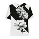 thumbnail image 4 of Fiudx Liquidación de Ofertas Flash Camiseta Holgada Informal con Estampado para Mujer, Tops de Manga Corta con Cuello de Muñeca, Blusa Bonita y de Lino, 4 of 5