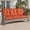 Coarse Orange Red, variant on Ovios Outdoor Patio Sofa 3-Seater with Cushions All-Weather Wicker Rattan Couch for Garden, Porch, or Backyard