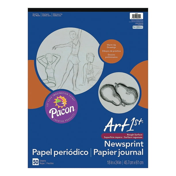 Newsprint Pad White, 18" X 24", 2Pk Educational 100 Pieces