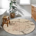 thumbnail image 4 of Area Rug 48in, Middle Earth Map on Vintage Floor Carpet Living Room Rug, Abstract Mountain Non-Slip Welcome Mat Indoor Rugs for Bedroom Dining Room, 4 of 9