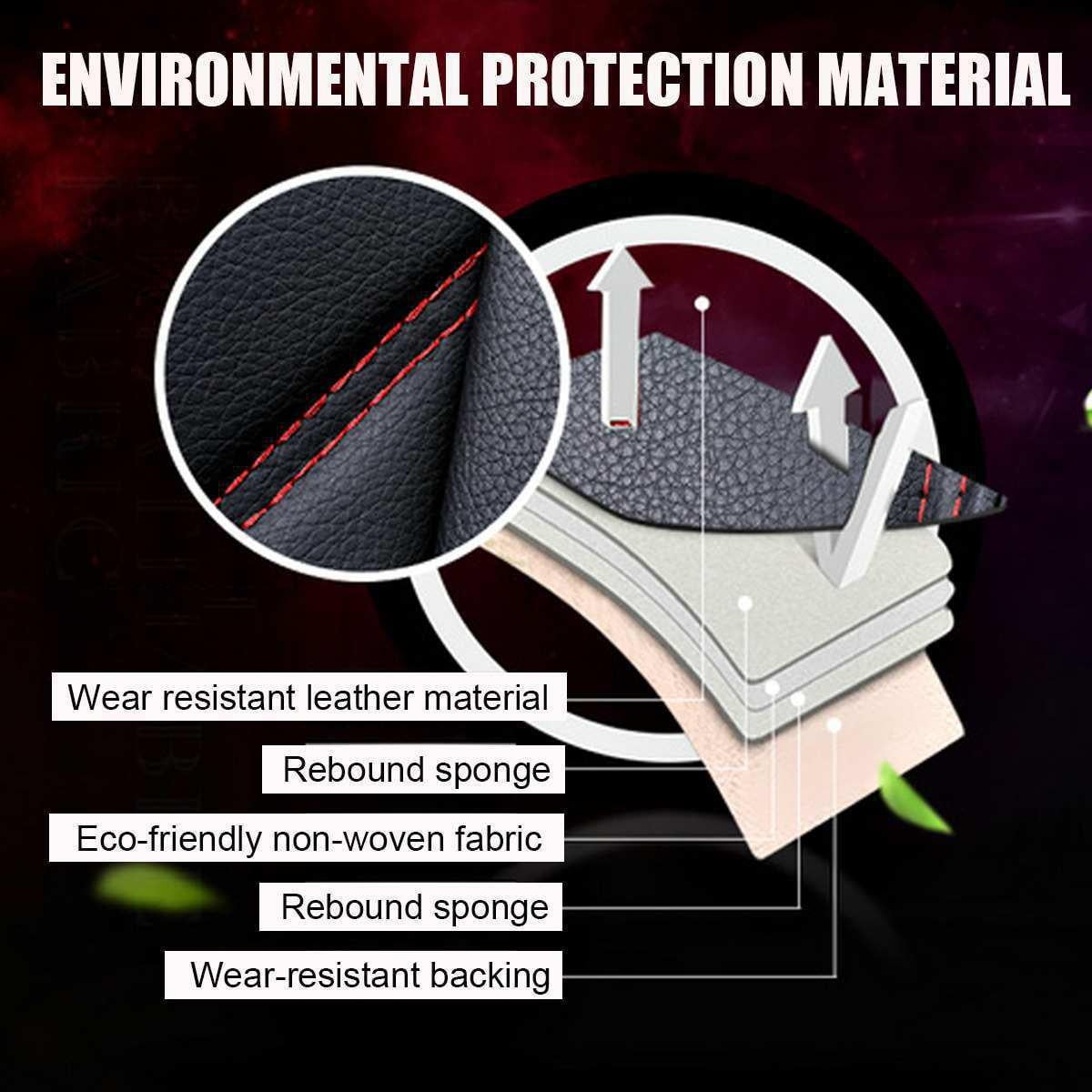 Luxury Breathable Car Seat Covers, Universal 5D PU Leather Front Seat Protectors Compatible with Airbag Protector for Most Cars SUVs Trucks（Red,1PC）