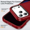 thumbnail image 3 of Allytechgroup Case Compatible with iPhone 17 Pro with Hidden Kickstand, [Military Grade Drop Protection] Soft TPU Hard PC Bumper Non-Slip Shockproof Full Protective Case, Red+Black, 3 of 8