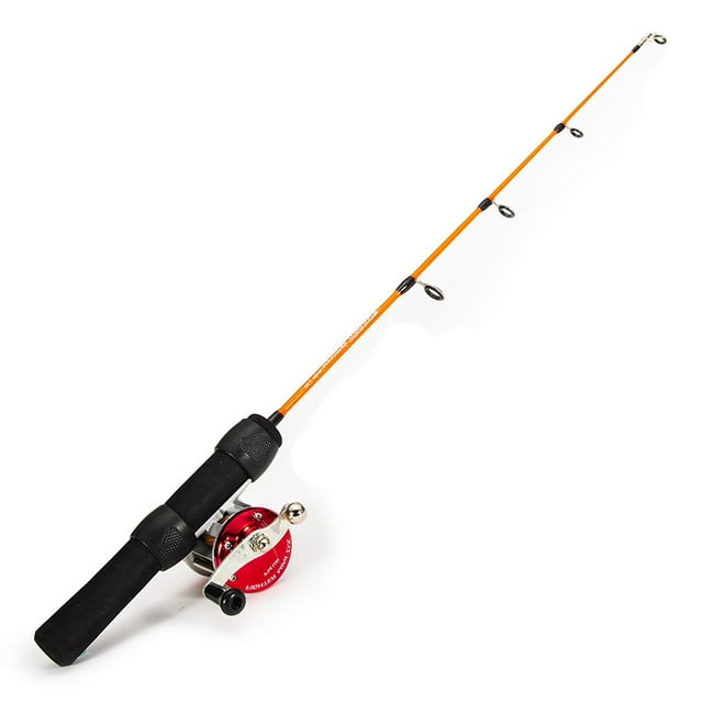 Weihai Ultra-Compact 50cm Solid Glass Steel Ice Fishing Rod with Direct Handle – Portable, Durable & Versatile Outdoor Fishing Gear, Red Rod & Reel Combo, In Stock for Wholesale Bulk Purchase