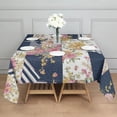 thumbnail image 3 of Pioneer Flower Floral Print Pattern Square Tablecloth,Waterproof Square Table Cover,Wipeable Spillproof Washable Table Cover for Home Kitchen Party Decor 42"X42"(107x107cm), 3 of 6