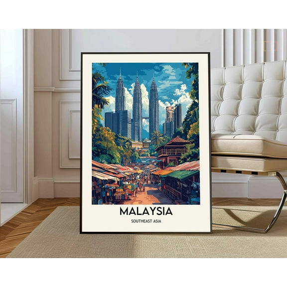 Malaysia Poster, Malaysiamalaysia Print, Malaysia Photo, Malaysia Poster Print, Malaysia Travel Poster, Kuala Lumpur City Wall Art, Modern Wall Decor, 8x12 UNFRAMED