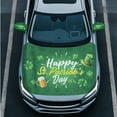 thumbnail image 3 of Yuyamidu St. Patrick's Day Car Hood Covers Green Hat Side Mirror Covers for Cars Sedans 1 Car Hood Dust Covers and 2 Auto Side View Mirror Covers Green Leaf Automotive Exterior Accessory, 3 of 7