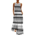 thumbnail image 2 of Retro Striped Polka Dot Dress Black And White Vintage Maxi Dress Aesthetic Bohemia Long Dresses Spring Sleeveless Design Vestido, 2 of 7