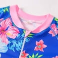 thumbnail image 4 of Hicidod Girls One Piece Swimsuits Long Sleeve Swimwear Upf50+ Kids Floral Printed Zipper Sun Protection Surfing Bathing Suits Sizes 4-12Y, 4 of 9