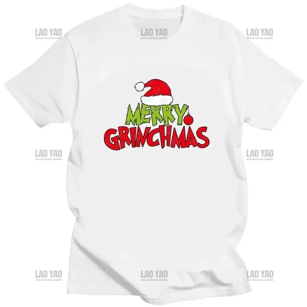 Feliz Navidad Grinch vacaciones bebiendo camiseta para hombres independientemente del género camiseta feliz Tops para hombres mujeres festivales Vintage