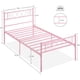 thumbnail image 2 of Rosa tamaño individual-size metal marco de cama con heart-shaped cabecero y footboard 12.2in underbed almacenamiento, 2 of 7