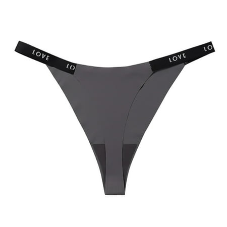 

dmqupv See Thru Bikini Panties Womens Panties Seamless Thin Strap Thong Letters Sports Fitness Leather Panties for Women D Small