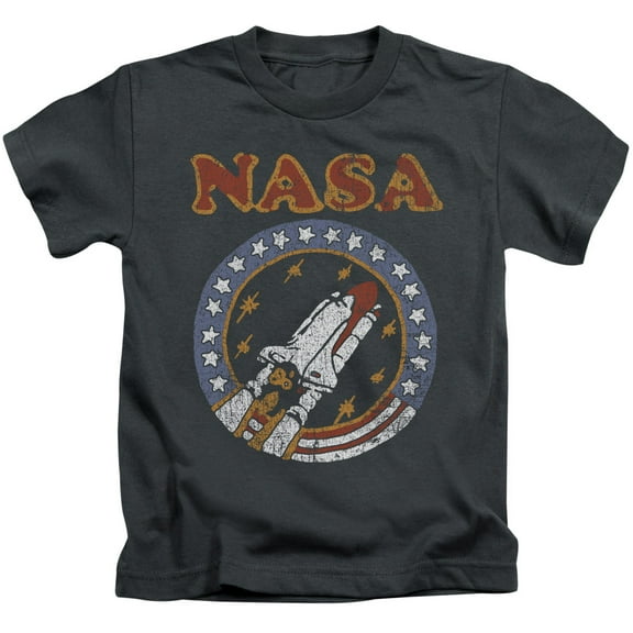 Nasa Retro Shuttle Youth 18/1 T-Shirt Charcoal