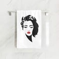 thumbnail image 2 of Dreamtimes Black Fashion Woman Face Silhouette Pretty Girl with Red Lip On White Soft Bath Towel Absorbent Hand Towels Multipurpose for Bathroom Hotel Gym and Spa 30"x15", 2 of 3