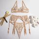 thumbnail image 3 of Gibobby Sujetador De Encaje Para Mujer Lenceria Sexy Mujer Bikini Push Up Bustier Top + Braga Alta G String Clubwear Conjunto de Lencería(Dolado, M), 3 of 5