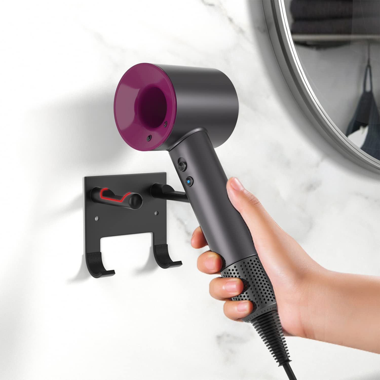 Hair Dryer Holder for Dyson Supersonic, with 4 Magnet Ring for
