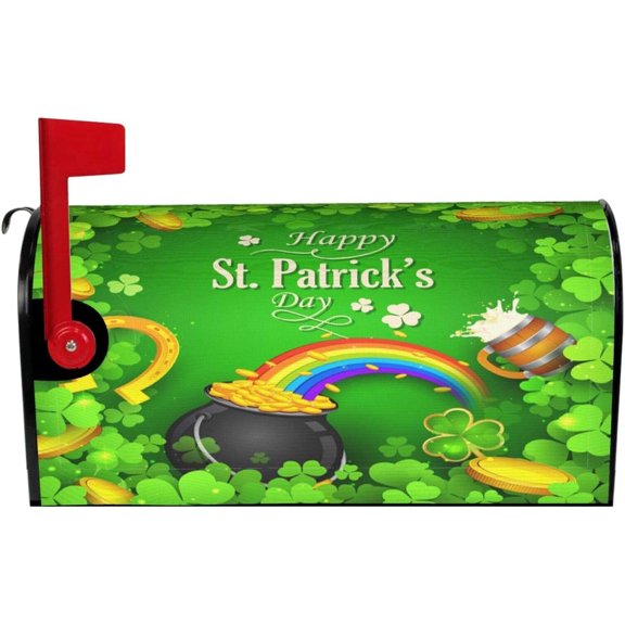 St. Patrick''s Day Mailbox Cover Mailbox Wraps, Waterproof Mailbox Covers Magnetic Post Box Cover Large Size 25.5"(L) x 21"(W) Garden Yard Outside Farmhouse Home Decor