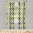 thumbnail image 3 of Ambesonne Antique Curtains, Moroccan Motif Folk, Pair of 28"x63", Violet Blue Yellow, 3 of 5