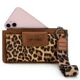 thumbnail image 3 of Wrangler Minimalist Wristlet Wallet with Phone Slot & RFID Protection & Smooth Zipper, Leopard, 3 of 7