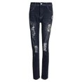 thumbnail image 2 of Men Ripped Holes Distressed Jeans Washed Zipper Tapered Leg Trousers, 2 of 5