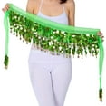 thumbnail image 4 of Youkk Wide Application And Durable Sequined Belly Dance Hip Scarf For Performances Durable Long-lasting dark green 5Set, 4 of 6