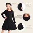 thumbnail image 5 of Actgleam Girls Long Sleeve Dress A line Bow Tie School Party Dress,Black,5-6Years, 5 of 9