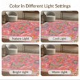 thumbnail image 7 of ODIKA 8'x10' Washable Area Rug Non-Shedding, Easy Care, Pink Turquoise Vibrant Floral Symphony Accents Elegant Symmetrical Design with Ornate for King Size Bedroom Under Bed, Master Suite, 7 of 7