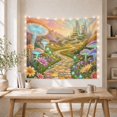 thumbnail image 5 of Golden Brick Road in Fantasy Meadow with Glowing Mushrooms, Dreamy Fantasy for Nature Lovers, Enchanted Landscape Art, Mother's Day Gift, Tapestry Wall Hanging for Bedroom and Living Room, 5 of 7