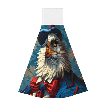 

Coaee Surreal Bald Eagle Gentleman for Fast Absorbent Hanging Towels with Velcro for Kitchen Bathroom Laundryroom
