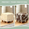 thumbnail image 7 of TSOVTHRID Brown Cow Pattern Square Ottoman Cover Stretch Washable Breathable Folding Storage Stool Furniture Protector Soft Square Slipcover with Elastic Bottom, 7 of 7