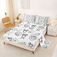 thumbnail image 2 of Erosebridal Teens Princess Ribbon Bowtie Bed Sheets 4pcs,Girls Sea Starfish Seashell King Sheets,Microfiber Bedroom Decor, 2 of 5