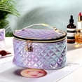 thumbnail image 5 of Outdoor Casual Waterproof Zipper Female PU Large Capacity Wash Pouch Makeup Organizer Bath Storage Laser Cosmetic Bag Make up Case Storage Bag PINK, 5 of 8