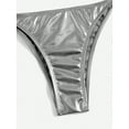 thumbnail image 3 of Women's Metallic Halter Top Two Piece Swimsuit Tie Side Triangle Bikini, 3 of 5